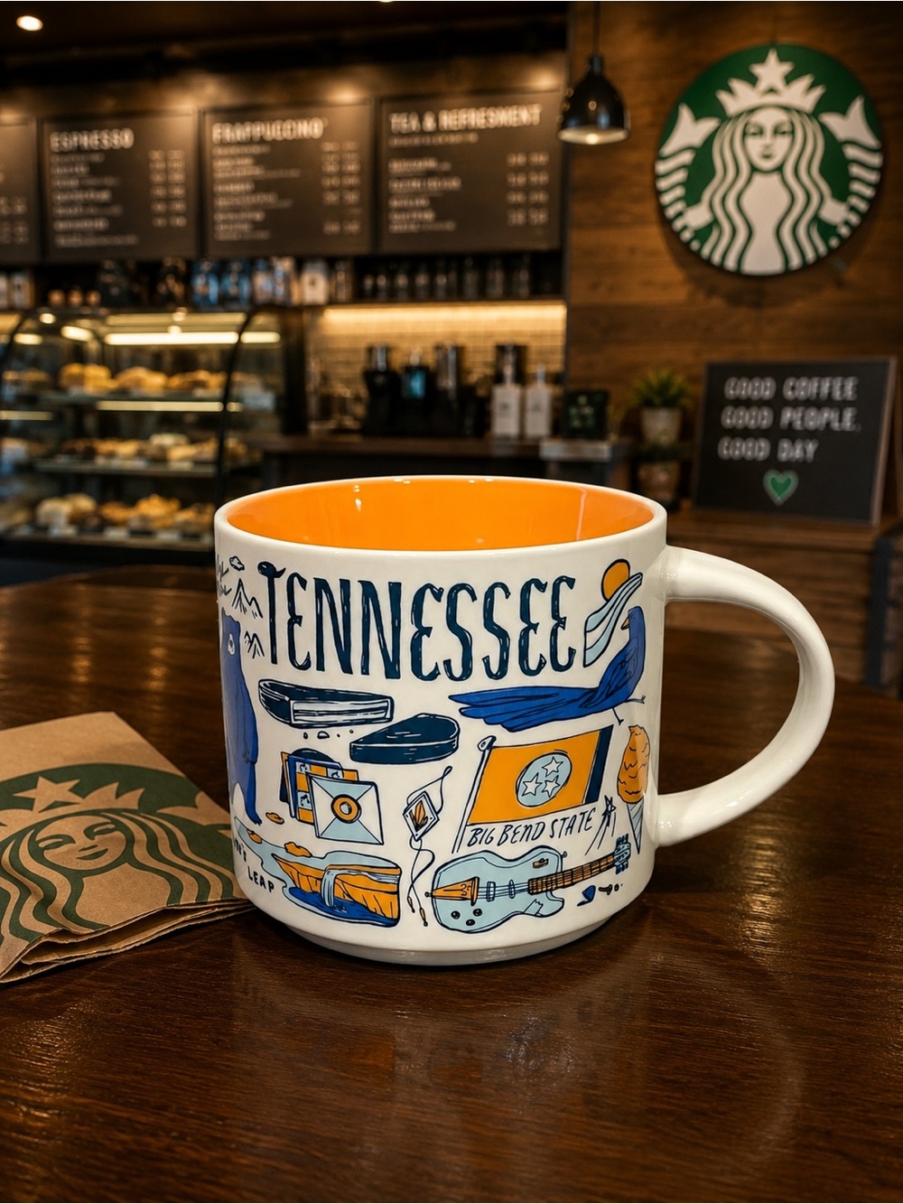 Starbucks Tennessee “Been There Series” Orange Interior Coffee Mug